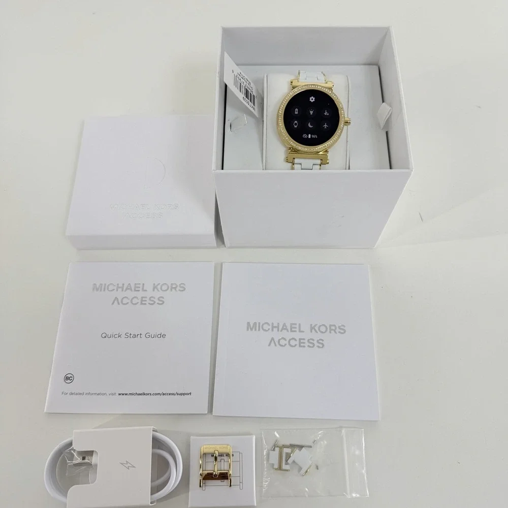 Michael Kors Access Women's Smart Watch Sofie Gold MKT5039 White NEW